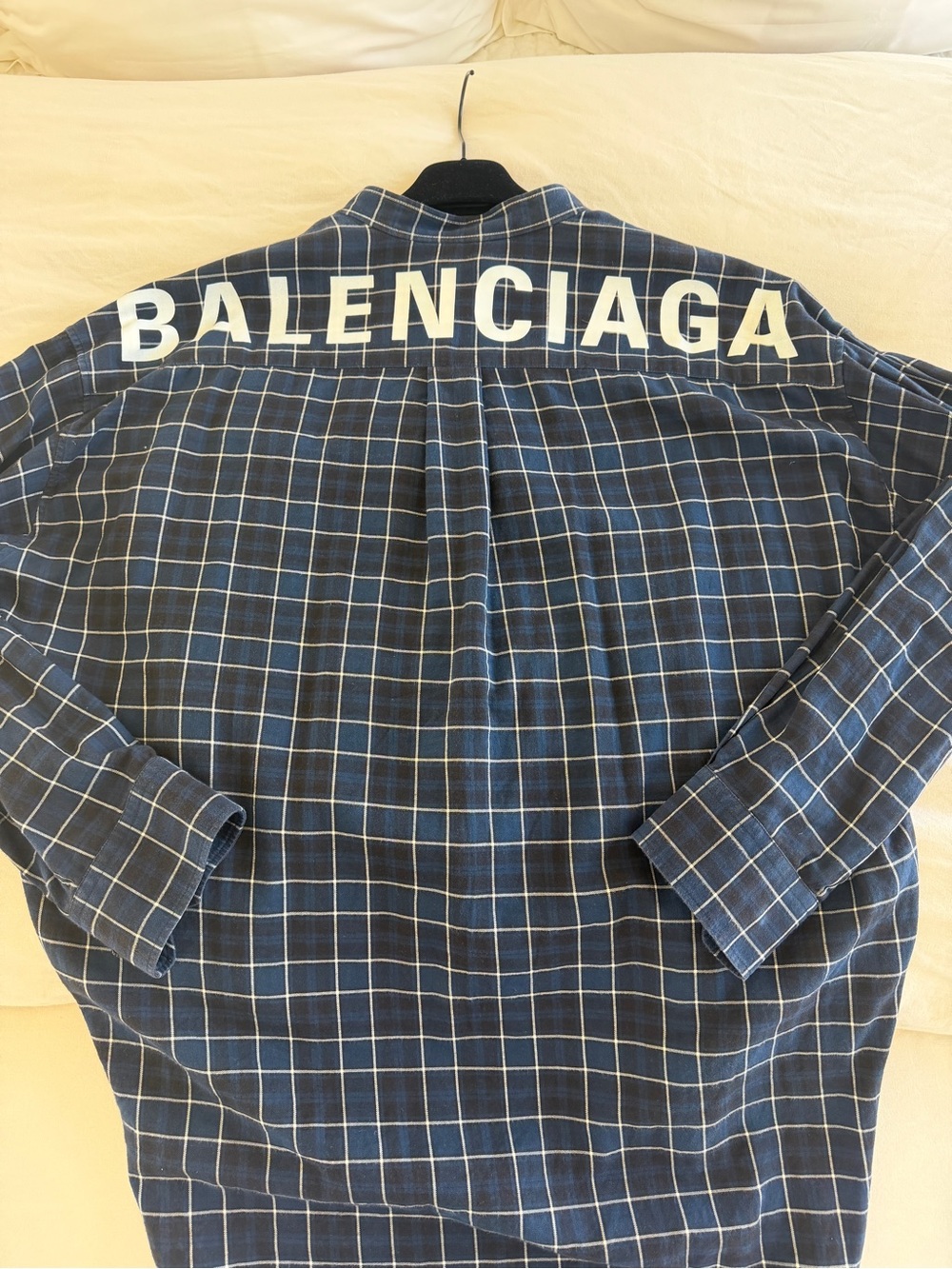 Balenciaga Back Logo Flannel Shirt
